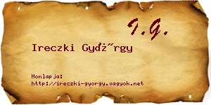 Ireczki György névjegykártya